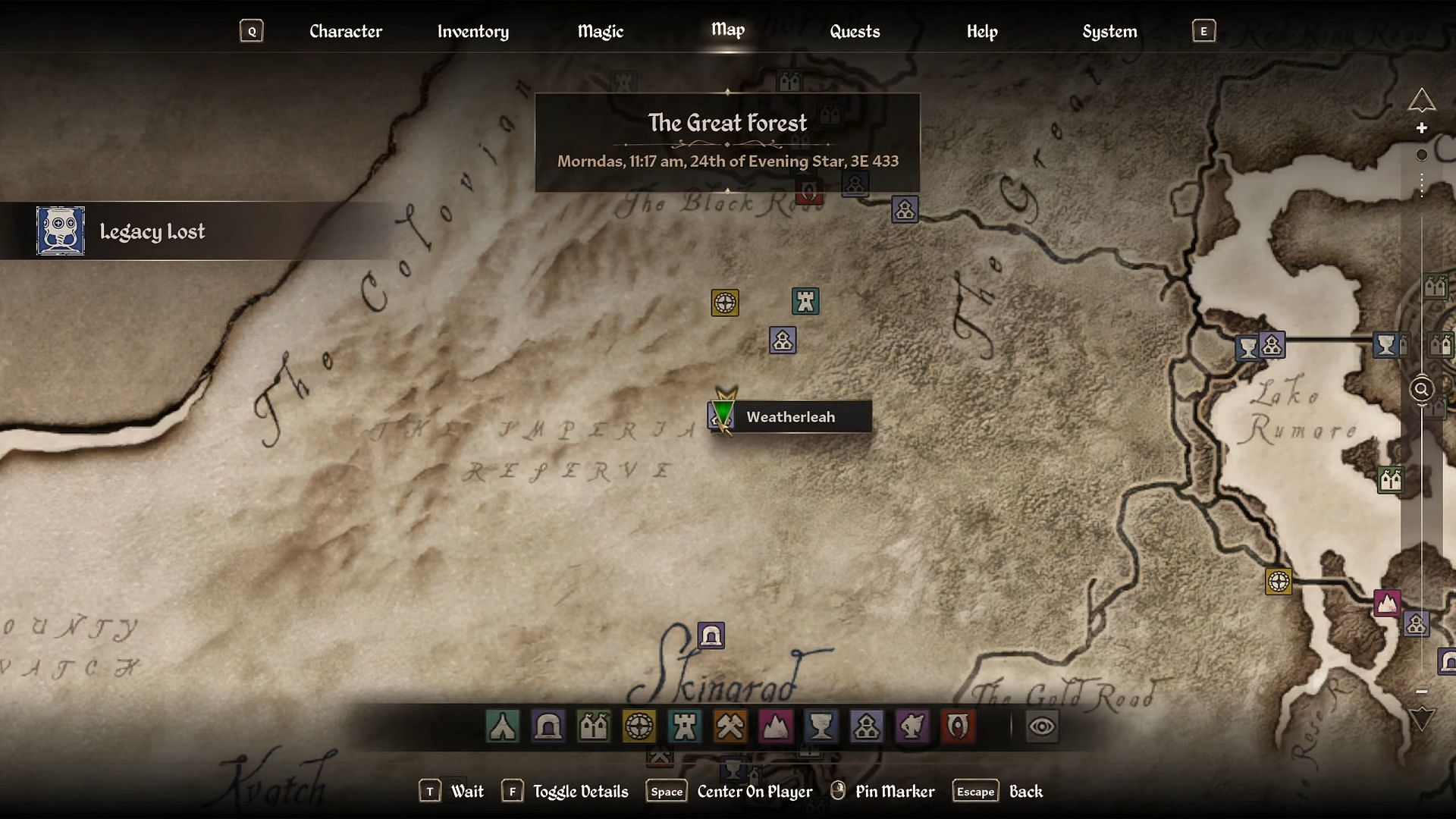 Weatherleah's whereabouts (Image via Bethesda Softworks || YouTube/@Gamerack)